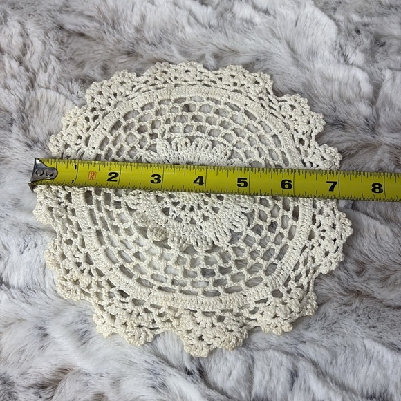 Vintage Ivory Crochet Doily 7” - Picture 2 of 3